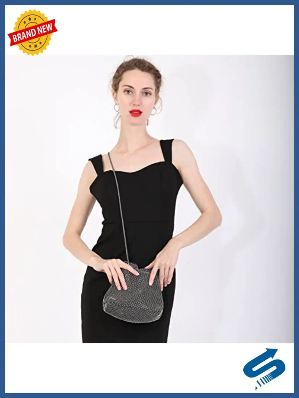Full Rhinestone Bucket Bag Evening Shoulder Bag for Party Wedding